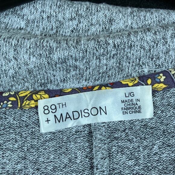 89th & Madison Womens Sweater Gray Cowl Neck Asymmetric Buttons Stretch L - Picture 6 of 12